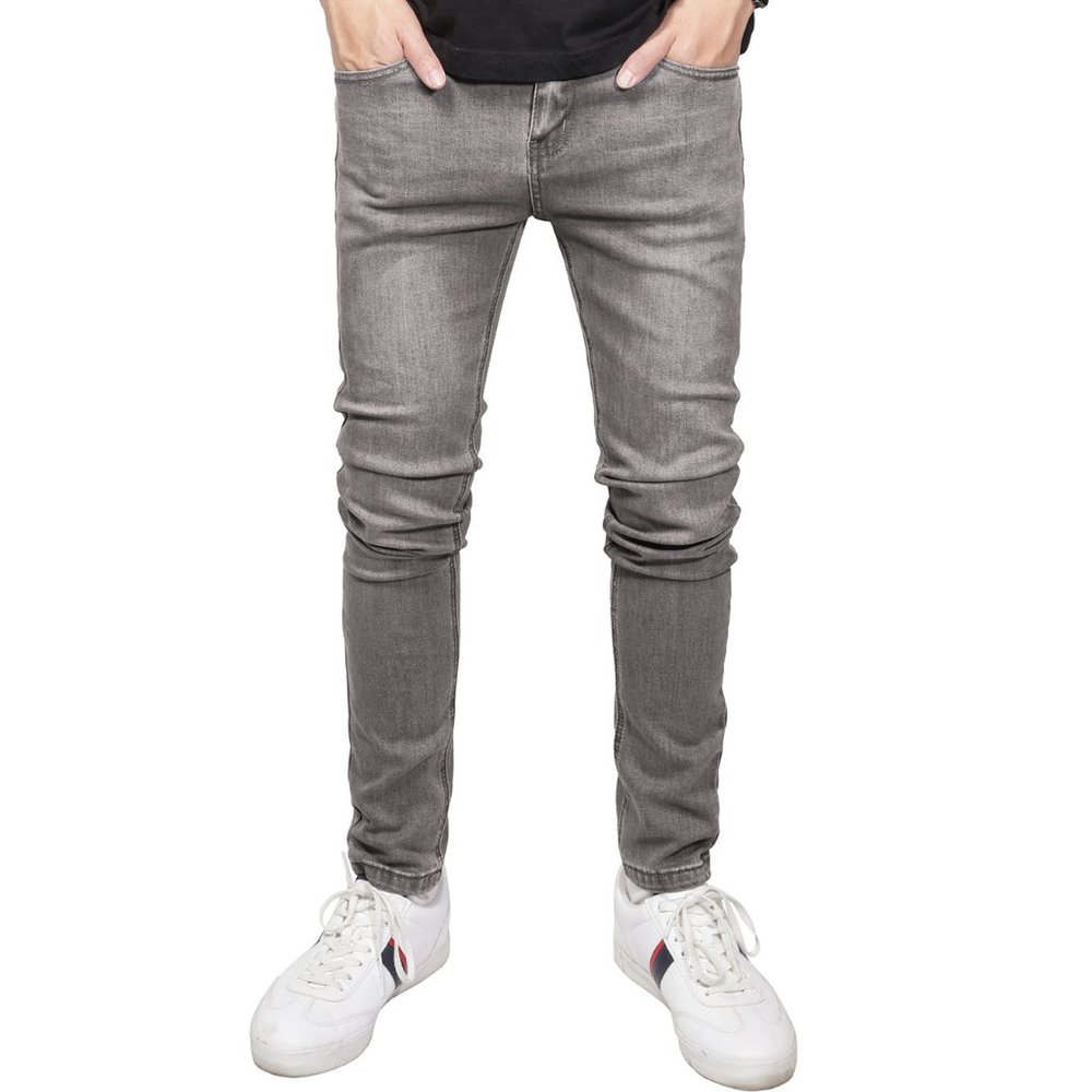 Men's Denim Super Skinny Fit Jeans Stretch Ashgrey